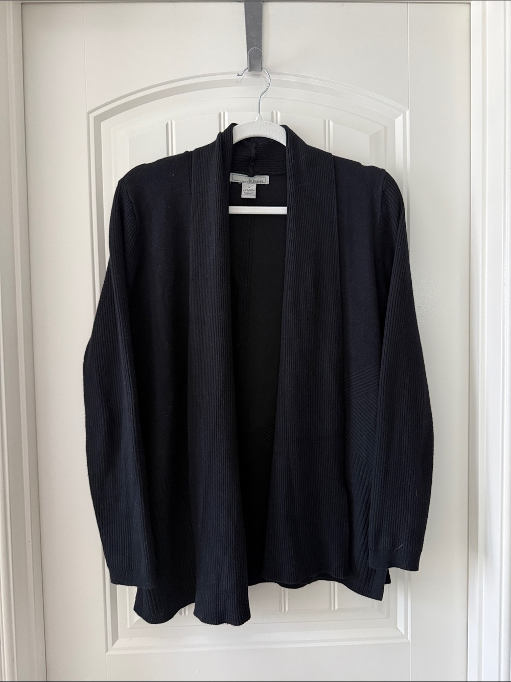 Lightweight Open-Front Black Cardigan Vest